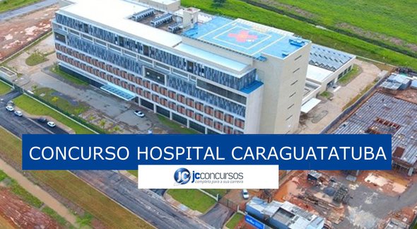Concurso do Hospital de Caraguatatuba: vista aérea do Hospital Regional do Litoral Norte - Divulgação