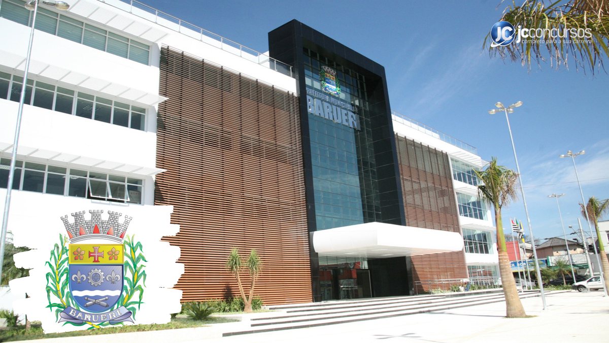 Editais de Barueri SP: fachada da sede da Prefeitura Municipal