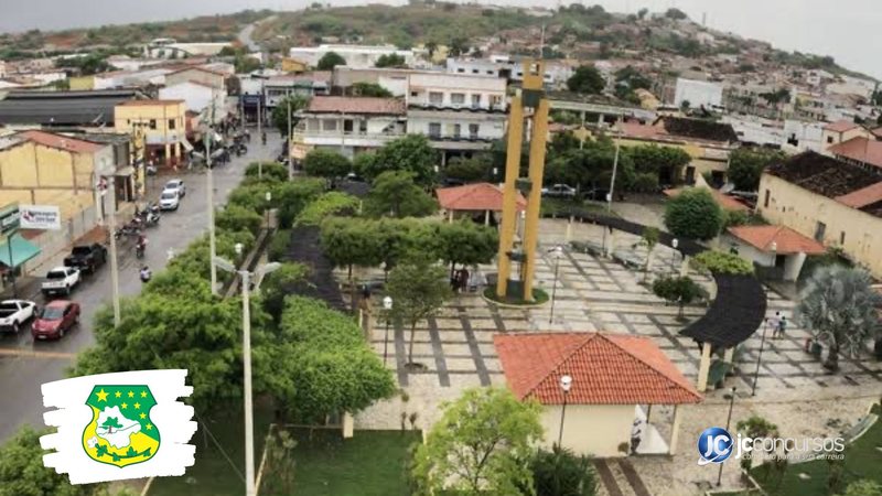 Concurso da Prefeitura de Cedro: vista aérea da região central da cidade