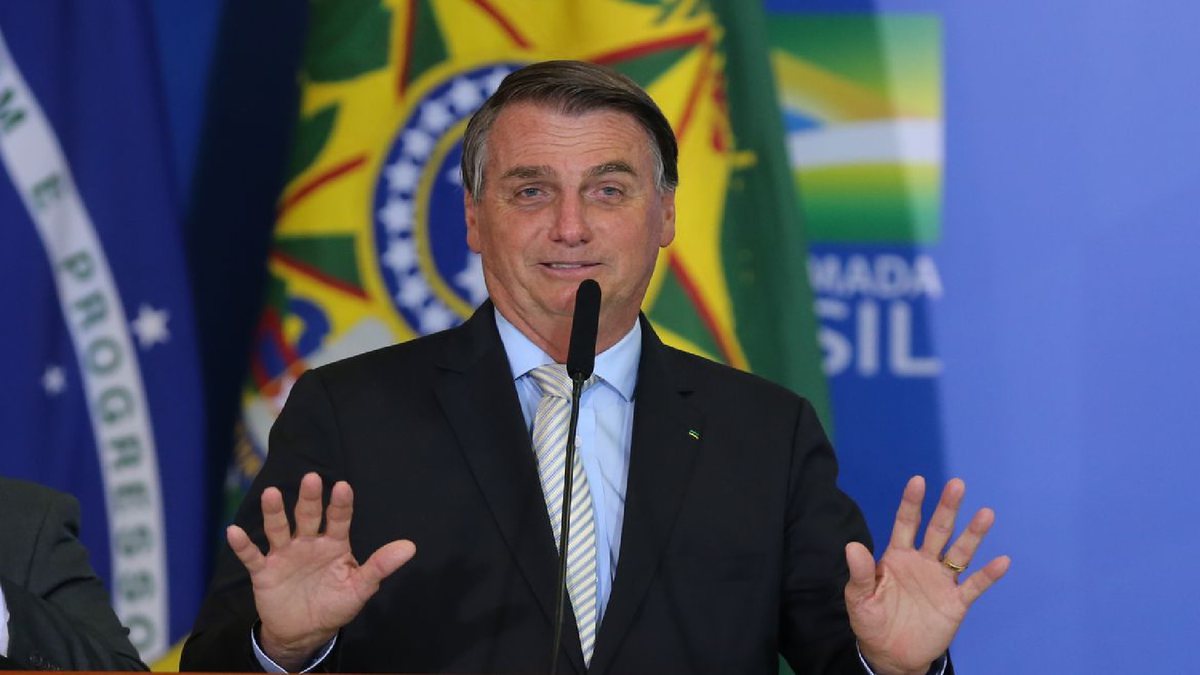 Presidente Jair Bolsonaro (PL) durante fala em evento
