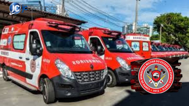 None - Concurso Bombeiros ES: viaturas do corpo de bombeiros ES Divulgação