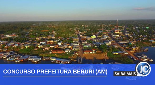 Concurso Prefeitura Beruri: vista aérea da cidade - Divulgação