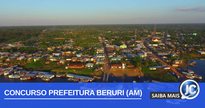 Concurso Prefeitura Beruri: vista aérea da cidade - Divulgação
