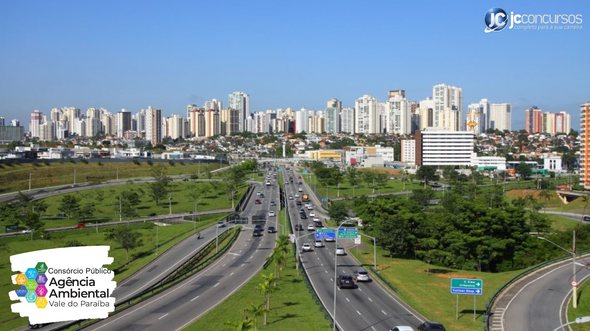 Concurso da Agência Ambiental do Vale do Paraíba: vista aérea da cidade de São José dos Campos/SP, sede da Agência - Crédito: Claudio Vieira/PMSJC