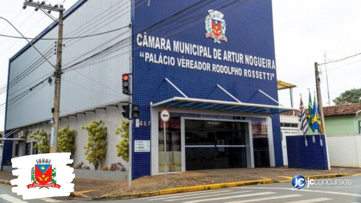 Concurso da Câmara de Artur Nogueira: fachada do prédio do Legislativo