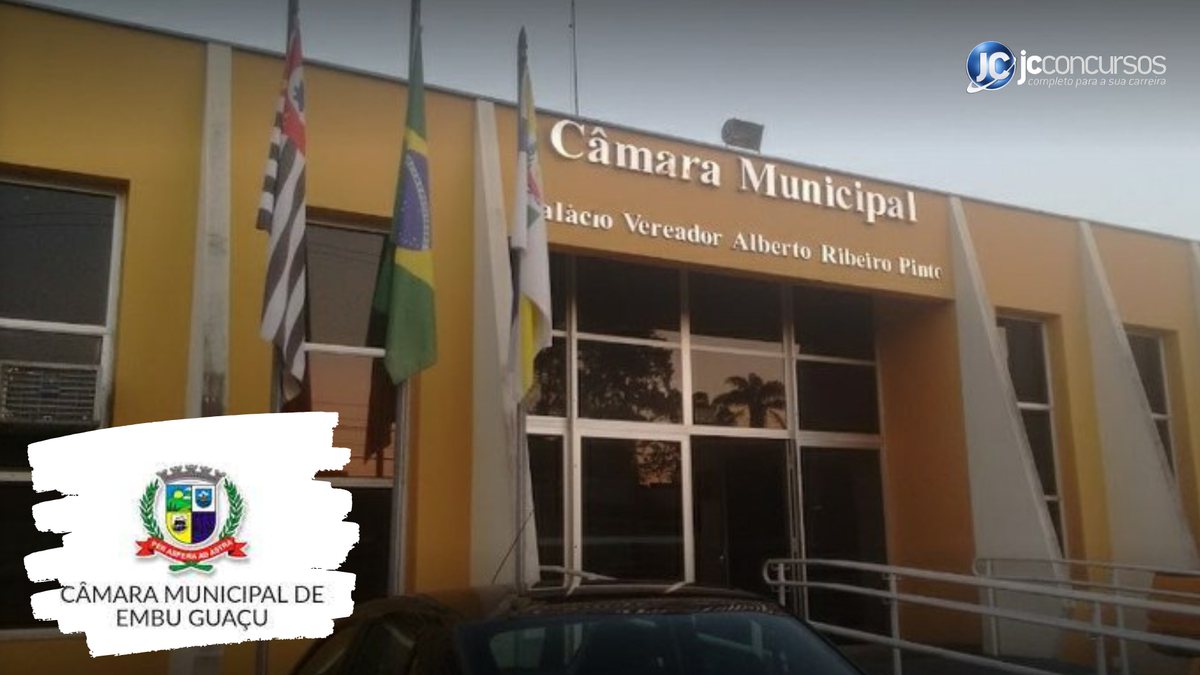 Concurso da Câmara de Embu-Guaçu SP: fachada da sede do órgão