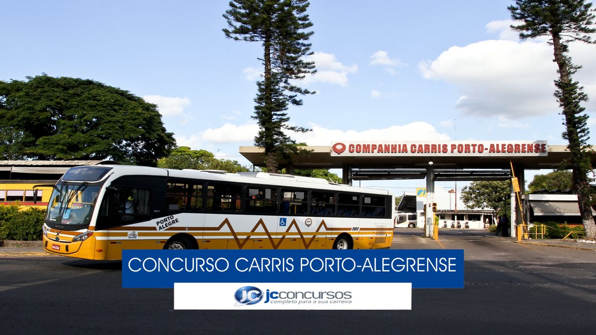 Concurso Carris Porto-Alegrense - ônibus em frente à garagem companhia
