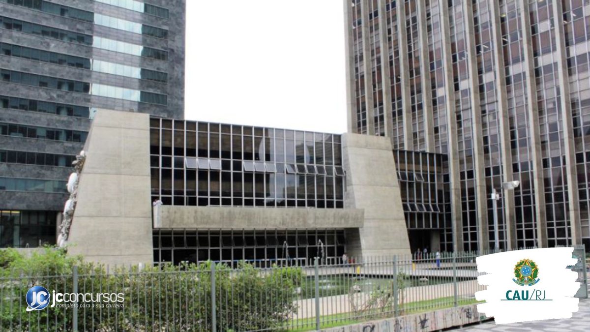 Concurso do CAU RJ: fachada da sede do órgão, na capital fluminense