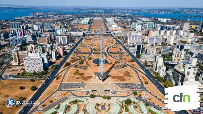 Concurso do CFN: vista aérea de Brasília, onde fica a sede do órgão