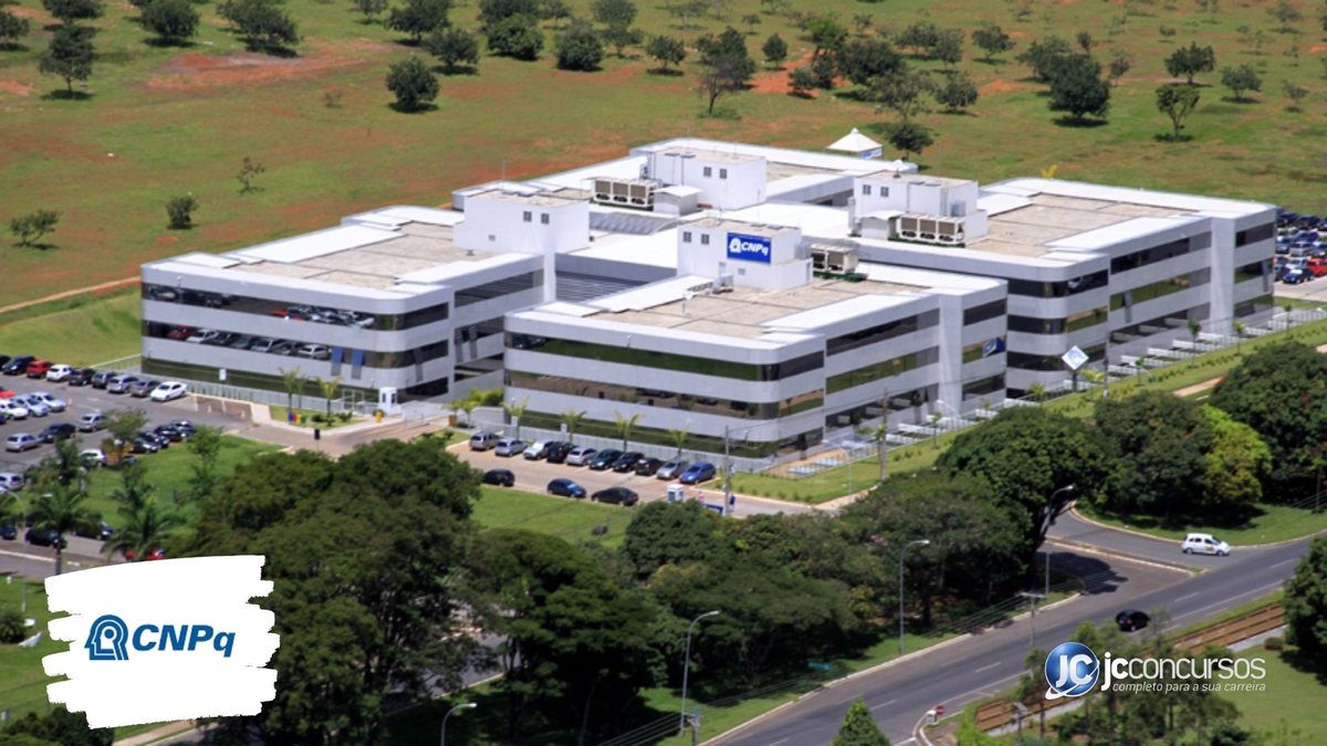 Concurso do CNPq: vista aérea do edifício-sede do órgão, em Brasília (DF)