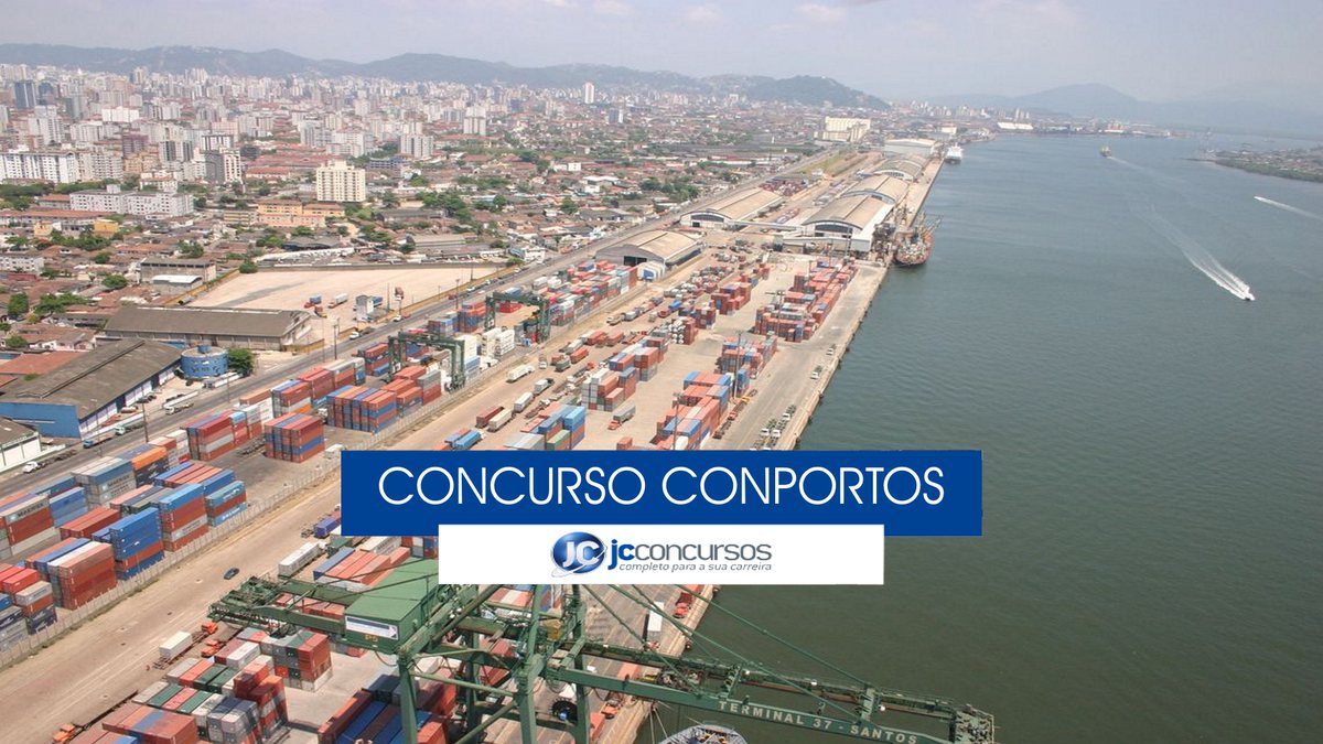 Concurso Conportos - vista aérea do Porto de Santos