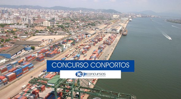 Concurso Conportos - vista aérea do Porto de Santos - Portal Governo Brasil