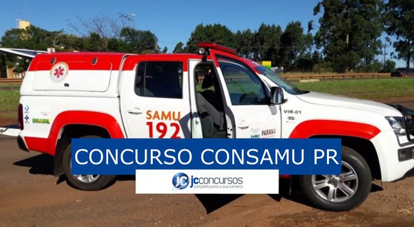 Concurso Samu Oeste PR - ambulância do Consórcio de Saúde dos Municípios do Oeste do Paraná - Divulgação