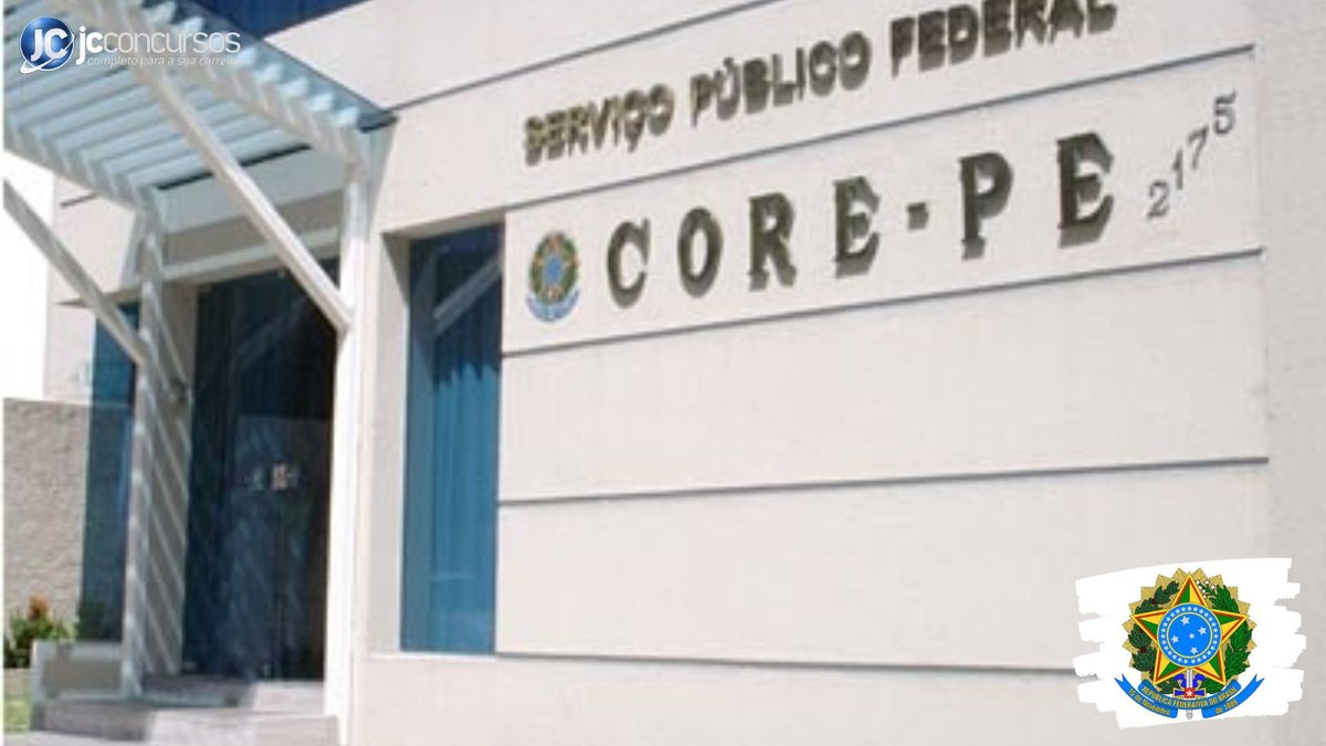 Concurso do CORE PE: fachada da sede do Conselho Regional dos Representantes Comerciais no Estado do Pernambuco