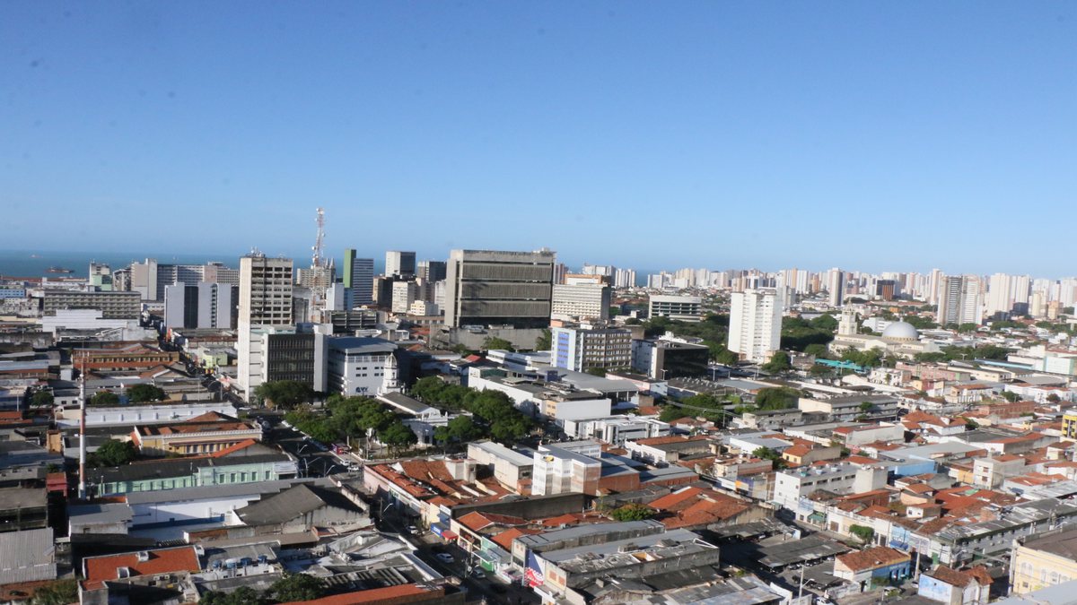 Concurso Coren CE: vista aérea de Fortaleza, onde fica a sede do conselho