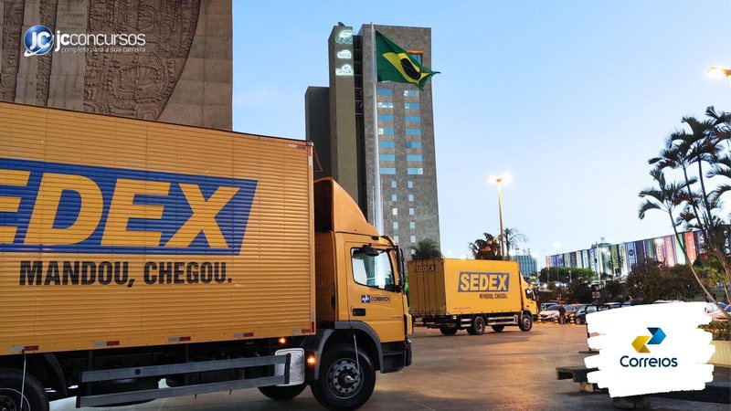 Concurso dos Correios: caminhões circulam na unidade de distribuição da empresa em Brasília (DF) - Foto: Joédson Alves/Agência Brasil