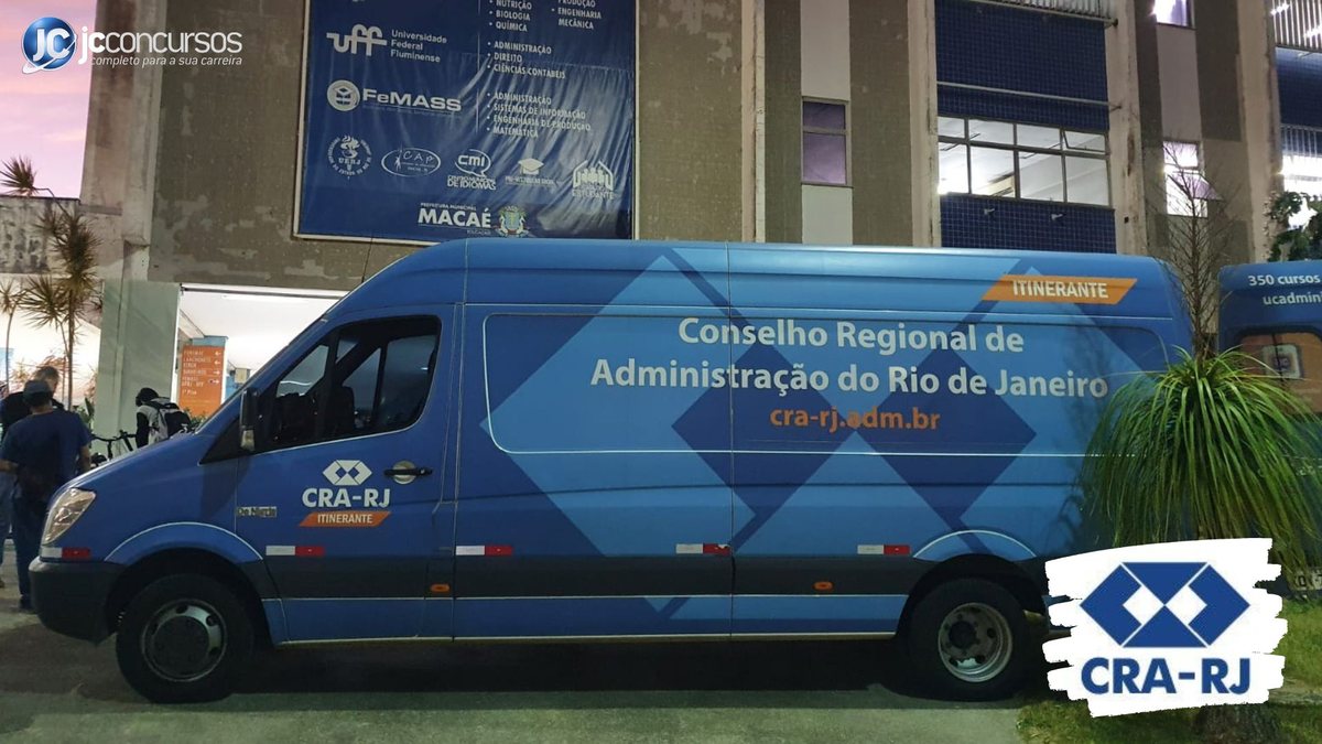 Concurso do CRA RJ: van itinerante do Conselho Regional de Administração do Rio de Janeiro