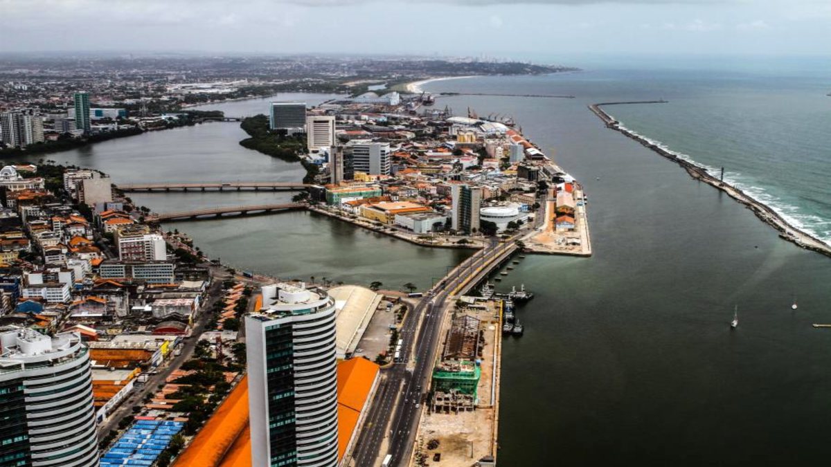 Concurso CRB-4: vista aérea de Recife, onde fica a sede do Conselho Regional de Biblioteconomia da 4ª Região