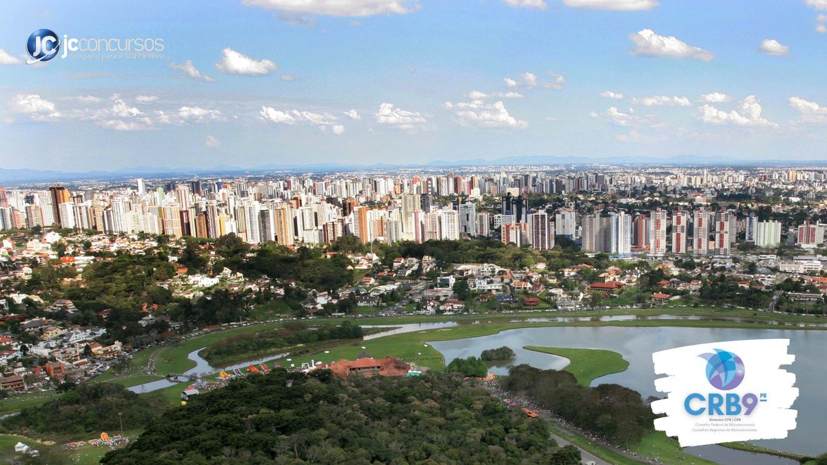 Concurso do CRB PR: vista panorâmica de Curitiba, onde fica a sede do órgão
