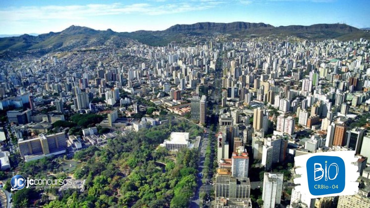 Concurso do CRBio-4: vista aérea de Belo Horizonte, onde fica a sede do órgão