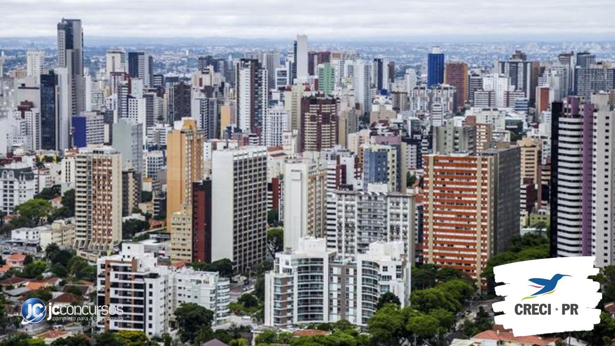 Concurso do Creci PR: vista panorâmica de Curitiba, onde fica a sede do órgão