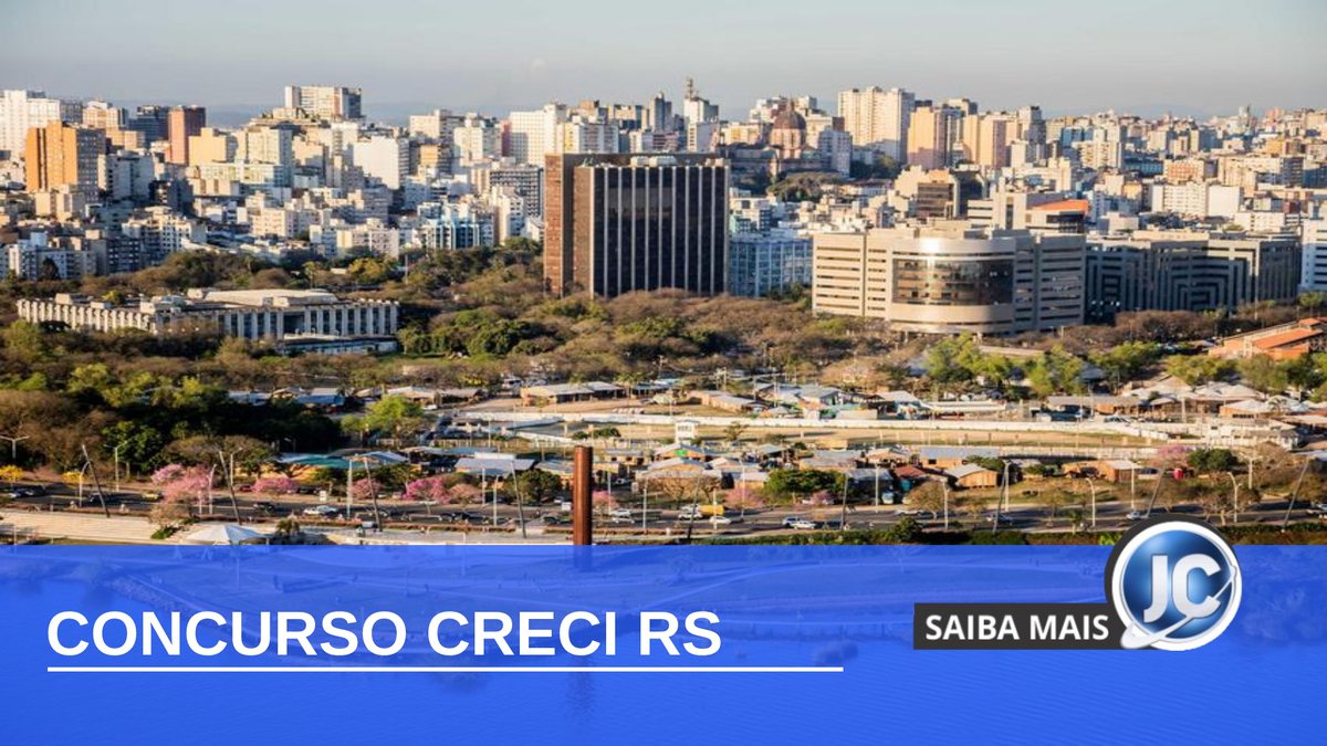 Concurso Creci RS - vista panorâmica de Porto Alegre, onde fica a sede do órgão