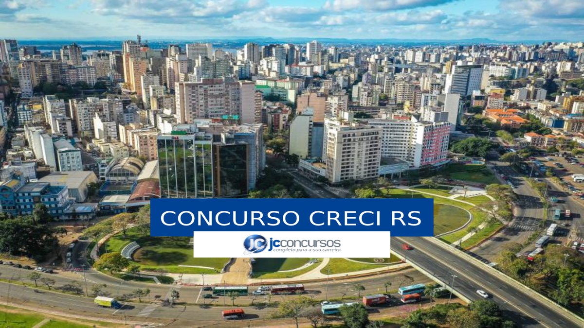 Concurso Creci RS - vista aérea da cidade de Porto Alegre