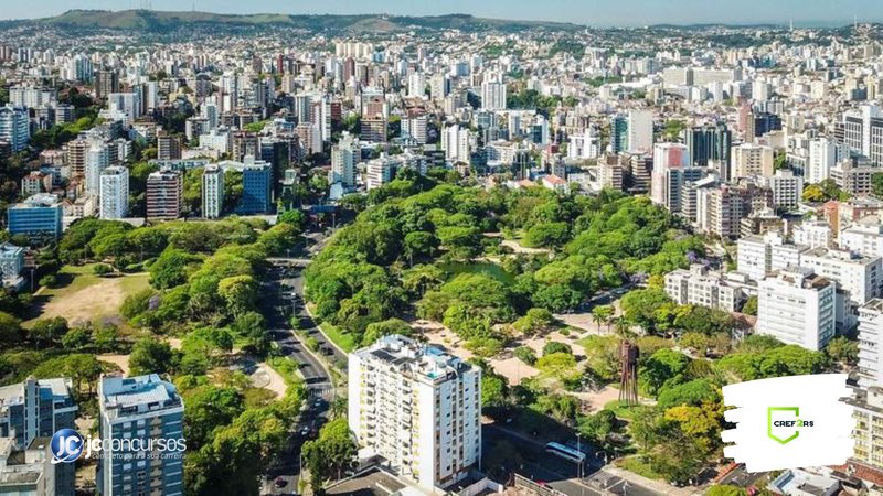 Concurso do Cref RS: vista panorâmica de Porto Alegre, onde fica a sede da instiuição