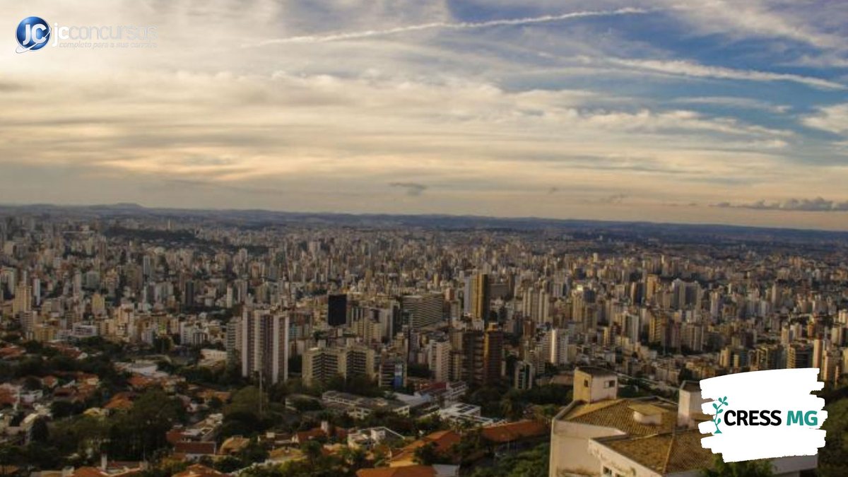 Concurso do CRESS MG: vista aérea de Belo Horizonte, cidade sede do CRESS