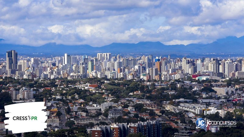 Concurso do Cress PR: vista panorâmica de Curitiba, onde fica a sede do órgão