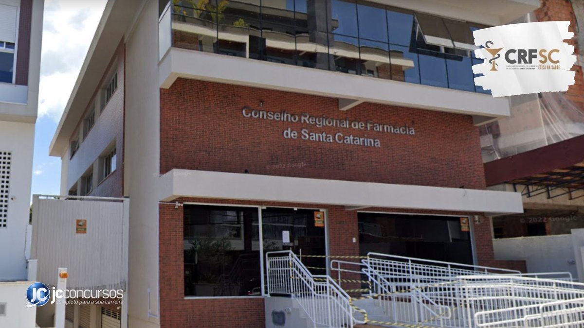 Concurso do CRF SC: fachada da sede do órgão, em Florianópolis