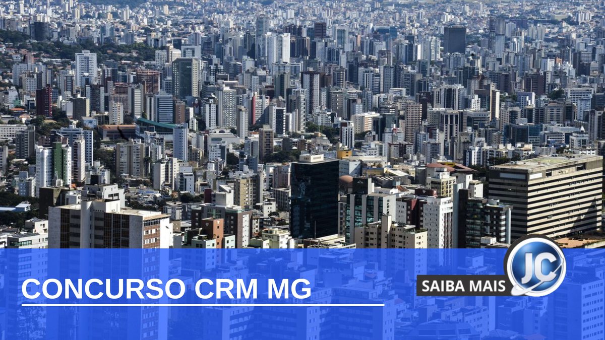 Concurso CRM MG: vista panorâmica de Belo Horizonte, onde fica a sede do órgão