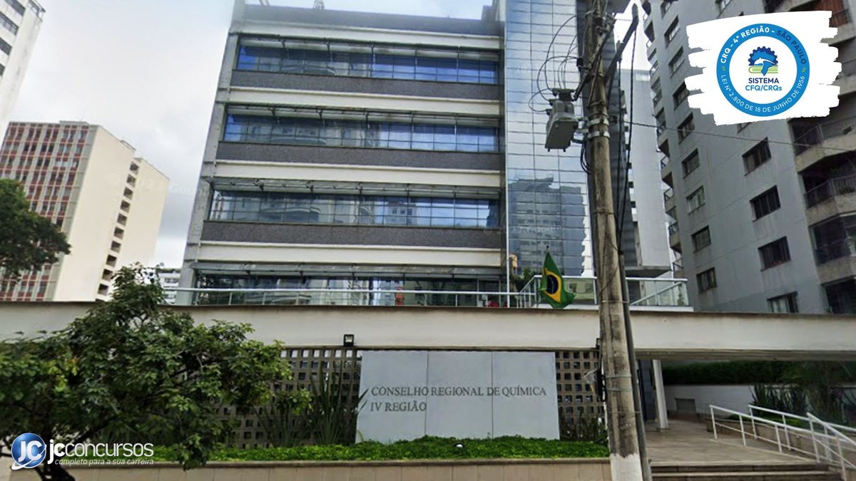 Concurso do CRQ SP: fachada do prédio do Conselho Regional de Química IV Região
