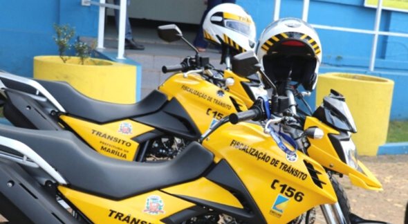 Concurso EMDURB Marília: motos utilizadas na fiscalização de trânsito - Divulgação