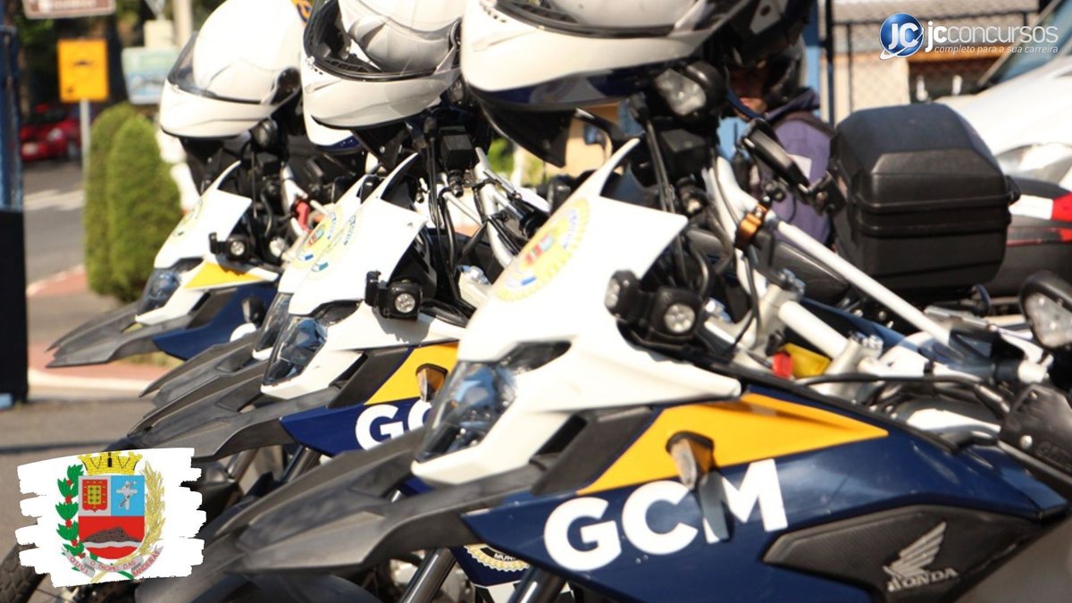Concurso da GCM de Atibaia SP: motos da Guarda Civil Municipal