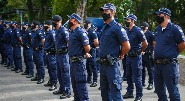 Concurso da Guarda Municipal de Osasco: agente da corporação perfilados - Divulgação