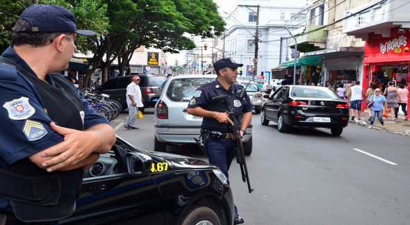 Concurso da Guarda Municipal de Rio Claro: agentes da corporação durante operação na região central da cidade - Divulgação