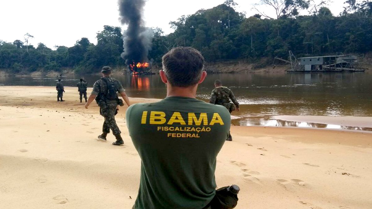Concurso Ibama: servidores durante operação de combate a garimpo ilegal