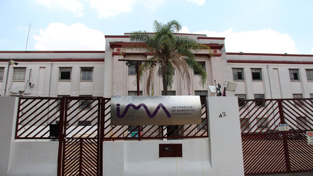 Concurso da IMA: fachada da sede da Informática de Municípios Associados S.A., em Campinas