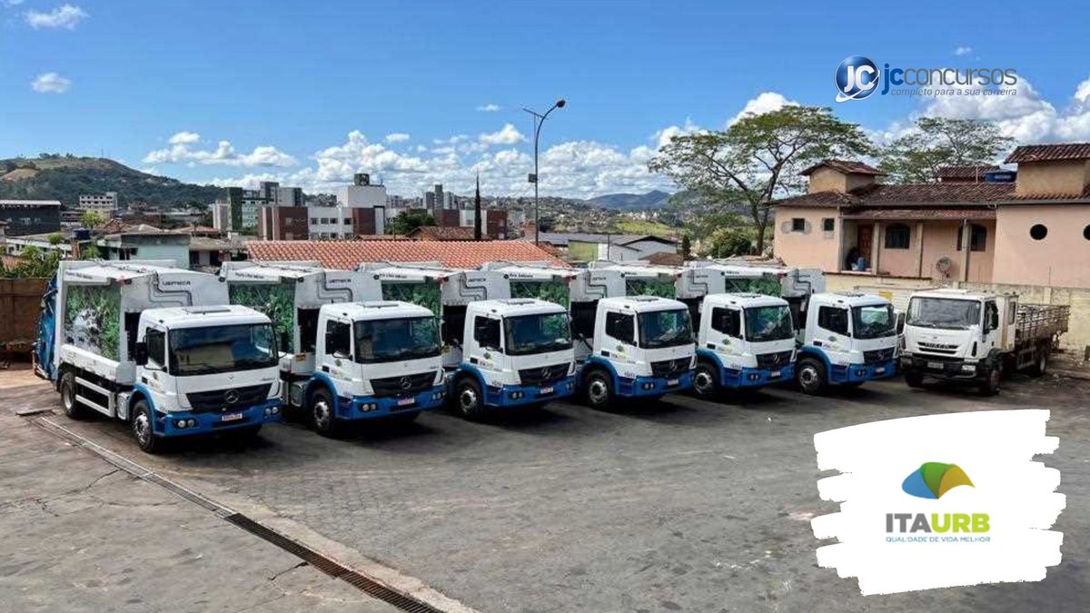 Processo seletivo da Itaurb MG: caminhões da Empresa de Desenvolvimento de Itabira