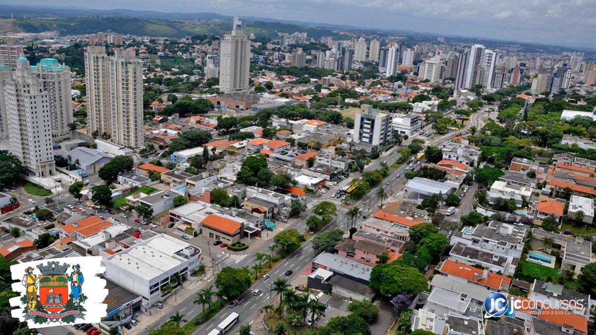 Concurso da Prefeitura de Jundiaí SP: vista aérea da cidade