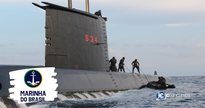 Concurso da Marinha: tripulantes do submarino S34-Tikuna trabalham no convés - Divulgação