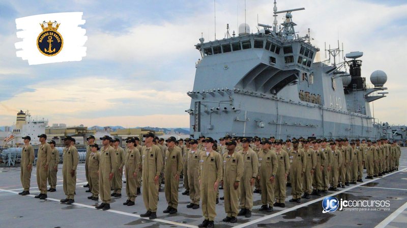 Concurso da Marinha Mercante: alunos das Escolas de Formação de Oficiais realizam exercício a bordo de navio de guerra - Foto: Divulgação
