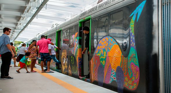 Concurso do Metrofor: movimentação de embarque e desembarque de passageiros em estação do Metrofor - Divulgação
