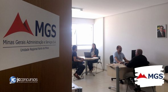 Concurso da MGS: funcionários realizam atendimento em unidade da Minas Gerais Administração e Serviços - Divulgação