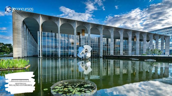 Concurso do MRE: fachada do Palácio Itamaraty, sede da pasta, em Brasília - Foto: Divulgação
