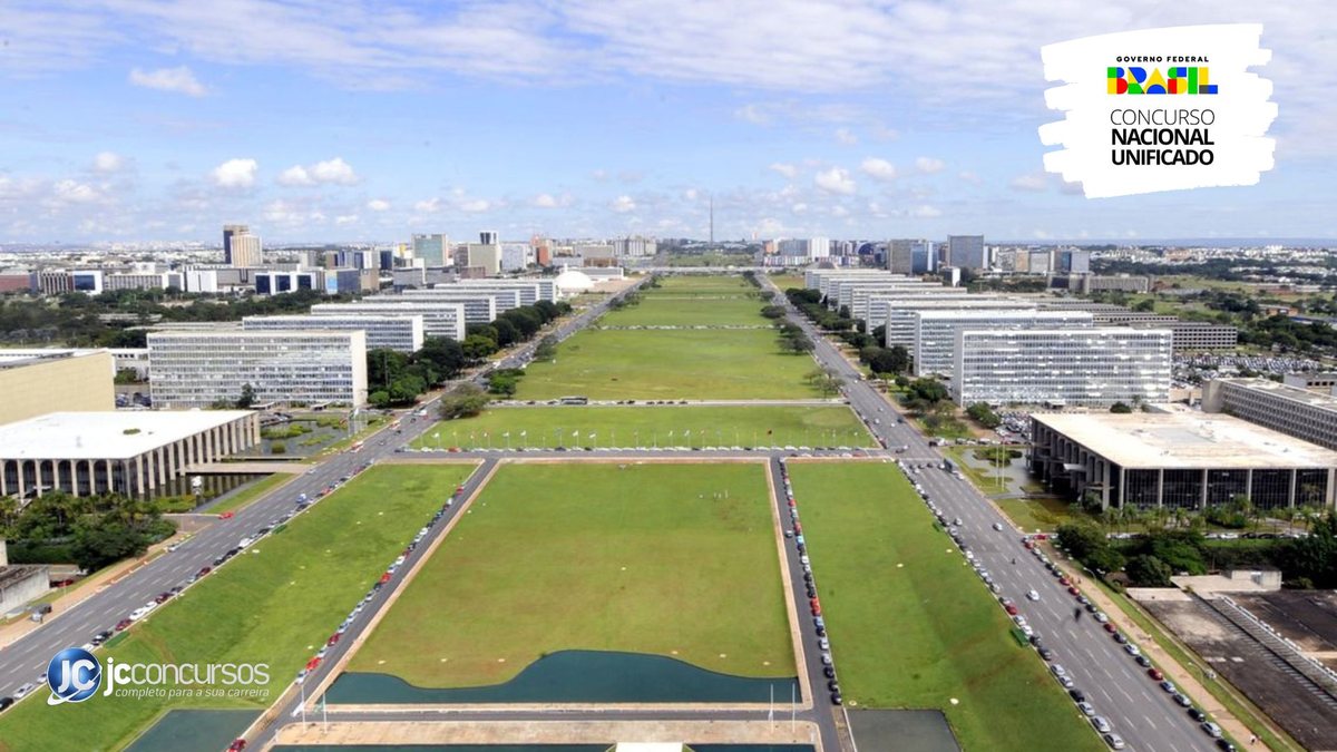 Concurso Nacional Unificado: vista panorâmica da Esplanada dos Ministérios, em Brasília (DF) - Foto: Agência Brasil