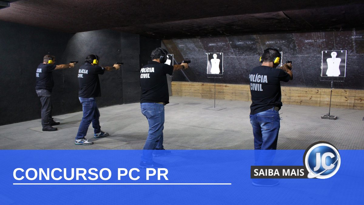 Concurso PC PR: policiais durante treinamento de tiro