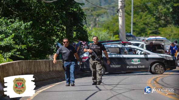 Concurso da PC SP: policiais circulam em área de ocorrência - Foto: Divulgação