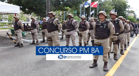 Concurso PM BA: soldados da Polícia Militar da Bahia perfilados - Divulgação